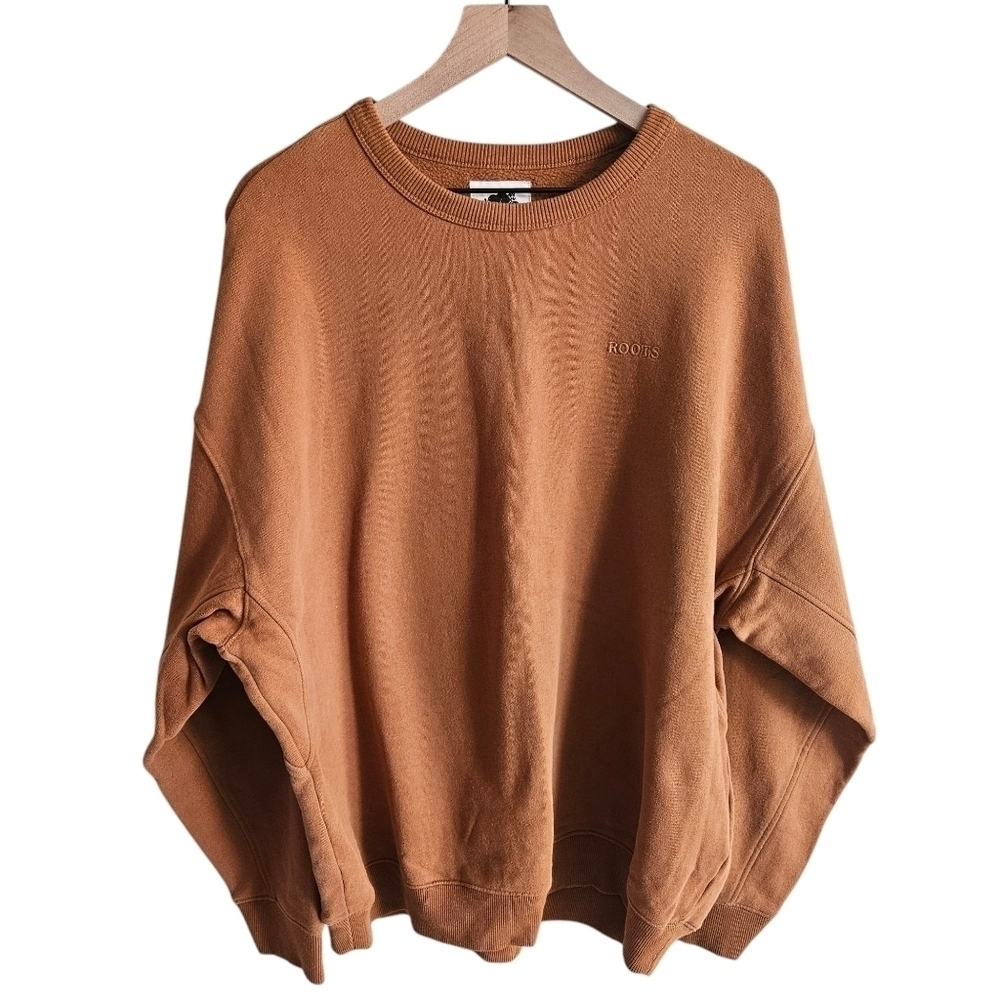 Roots One Crew Neck Unisex Sweatshirt In Tannery Brown